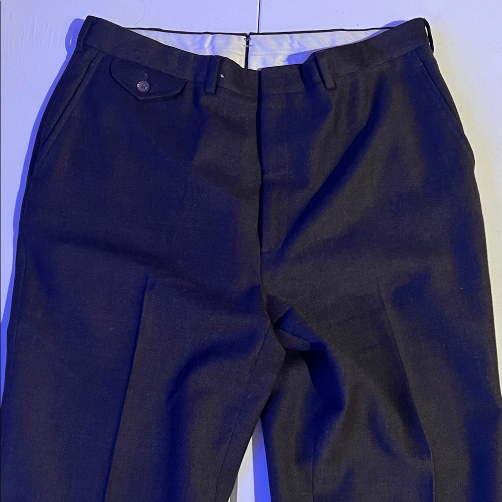 Vintage Barry Bricken Men's Pants brown Coin Pocket 100 % Virgin wool
